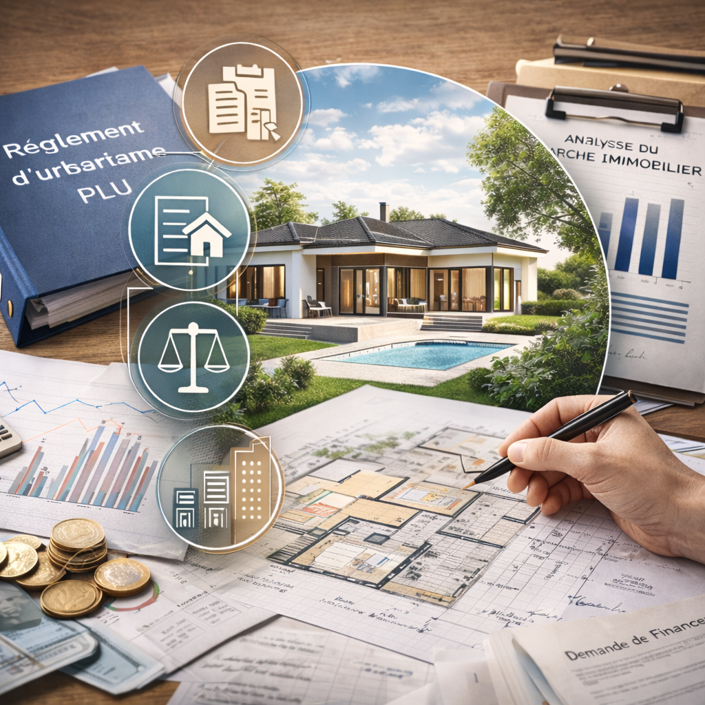 Analyse immobilière complète avec étude du marché, PLU et plans du bien